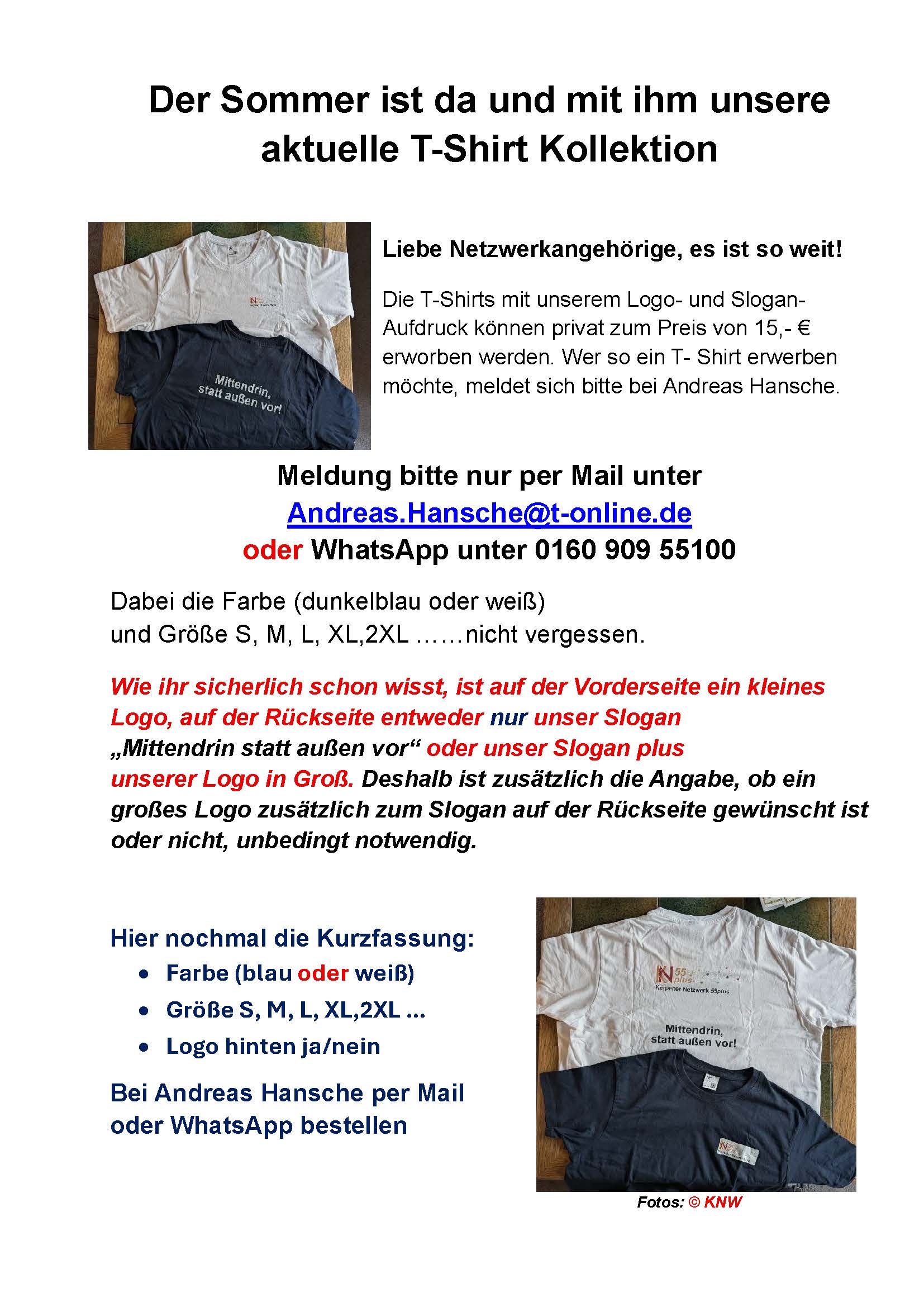 Werbetext fur Bestellungen T Shirts 2