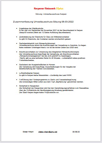 Umweltausschuss 2022 03 08